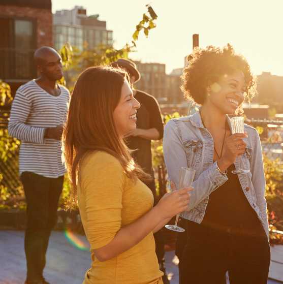 people on a terrace