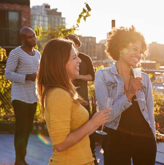 people on a rooftop